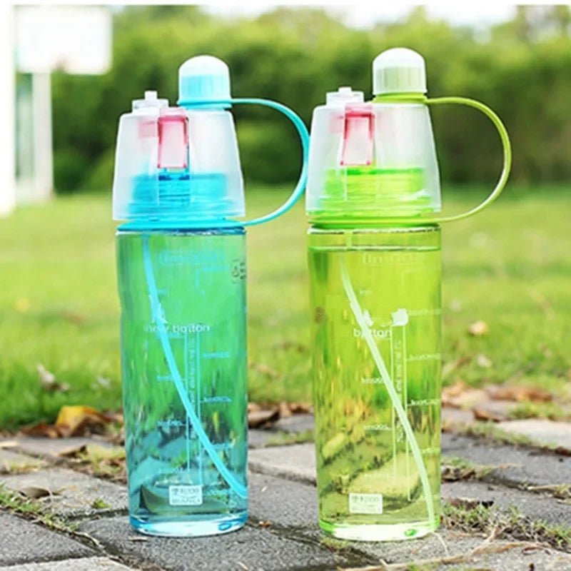 600ml Atomizing Spray Sports Water Bottle