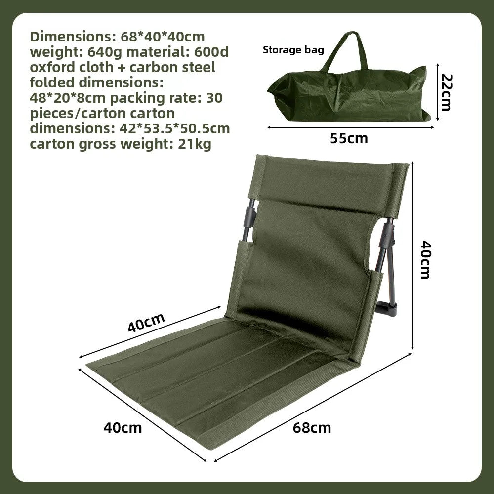 Lightweight Folding Low-Back Camp Recliner