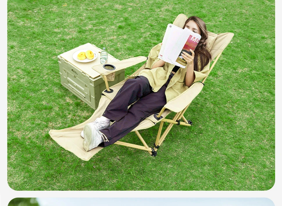 WESTTUNE 2-in-1 Reclining Camp Chair with Footrest