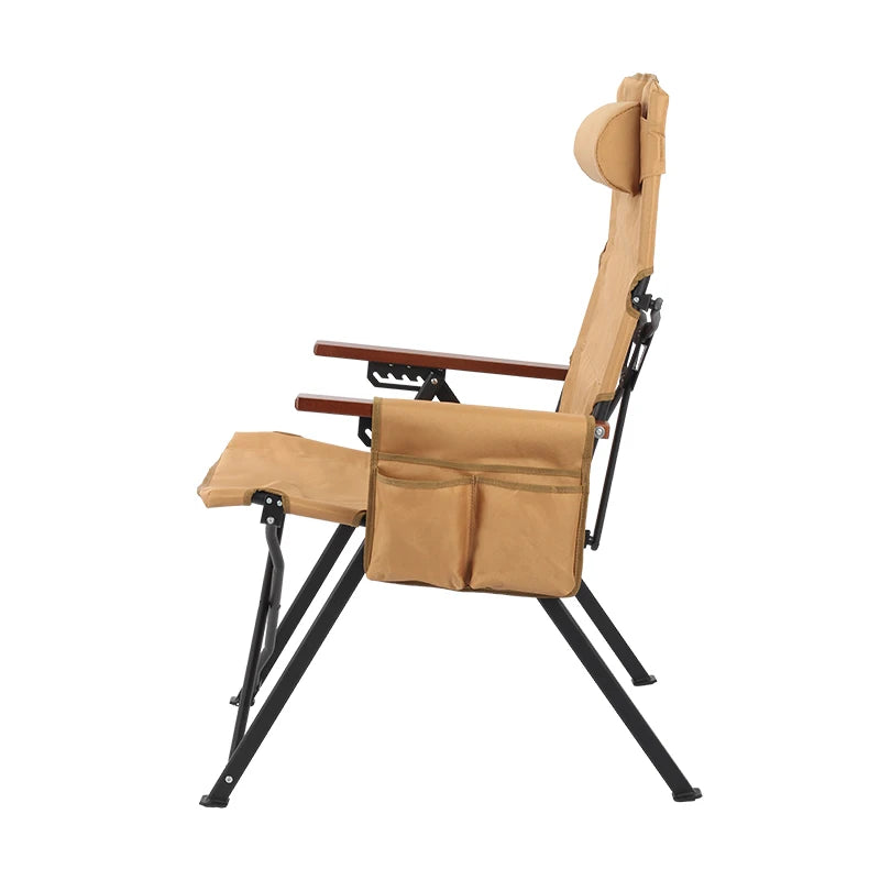 5-Position Reclining Camp Chair with Pillow & Armrests