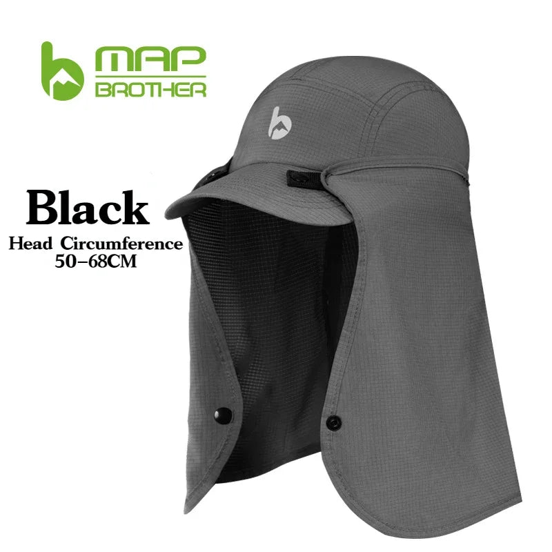 UPF 50 Sun Hat with Removable Neck Flap — Hiking & Fishing