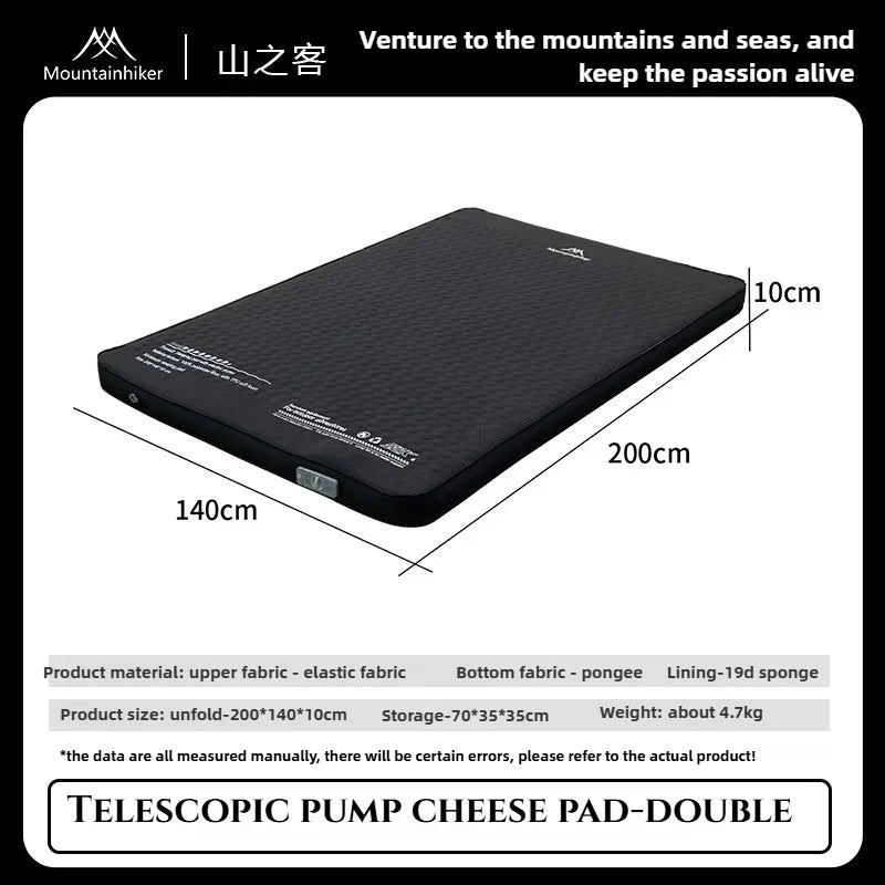 MOUNTAINHIKER 10cm Thick Self-Inflating Air Mattress Outdoor Sleeping Pad Available in 2 Sizes and 3 Colors