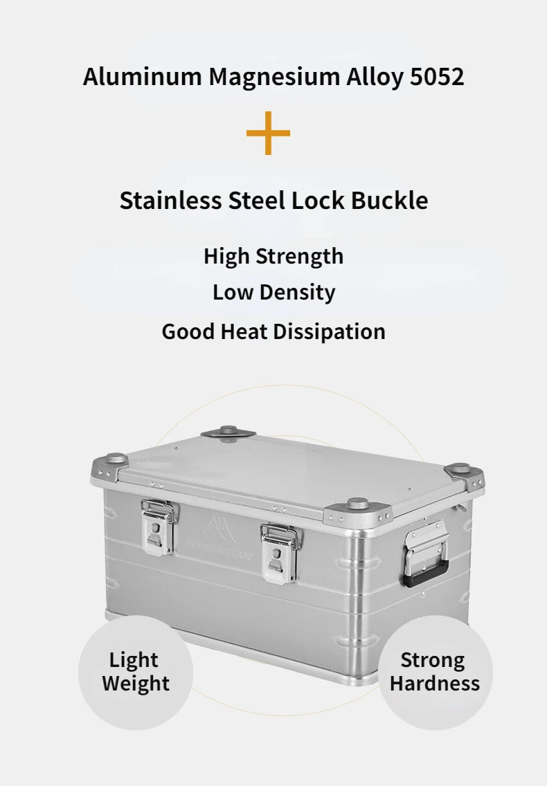 MOUNTAINHIKER 20L 30L 48L 50L 80L Outdoor Storage Box Camping Picnic Travel Aluminum Alloy Large Capacity Box Silver Storage Bag