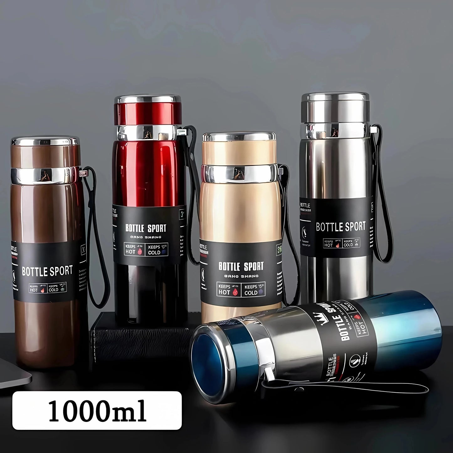 1L Stainless Steel Vacuum Thermal Water Bottle