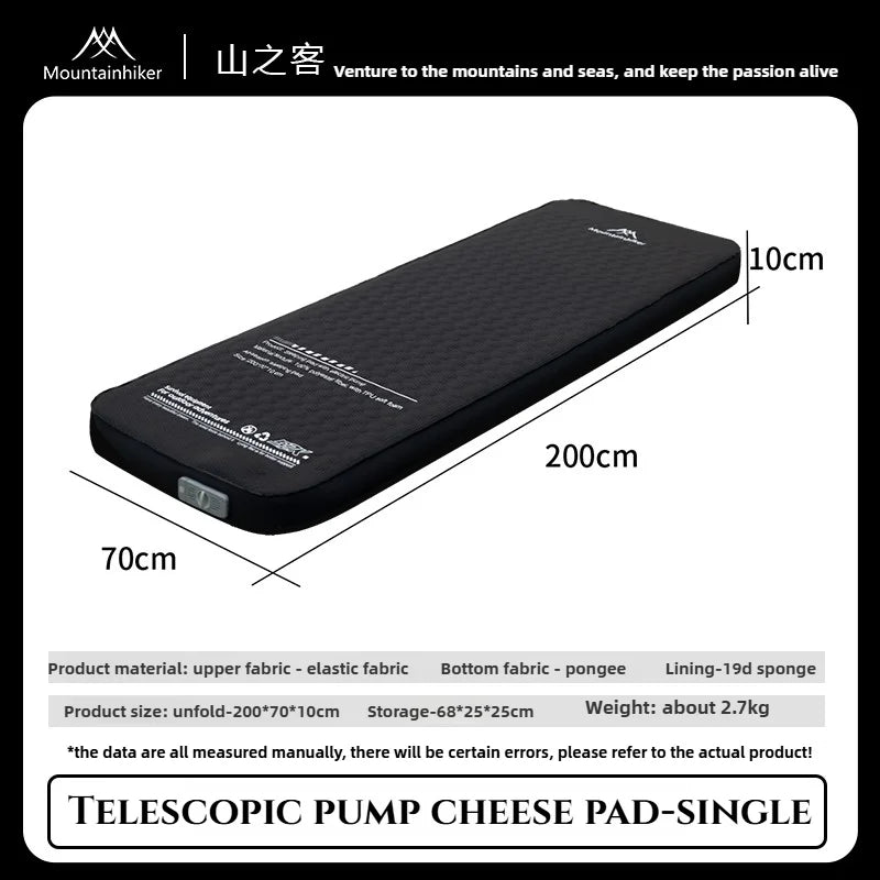MOUNTAINHIKER 10cm Thick Self-Inflating Air Mattress Outdoor Sleeping Pad Available in 2 Sizes and 3 Colors