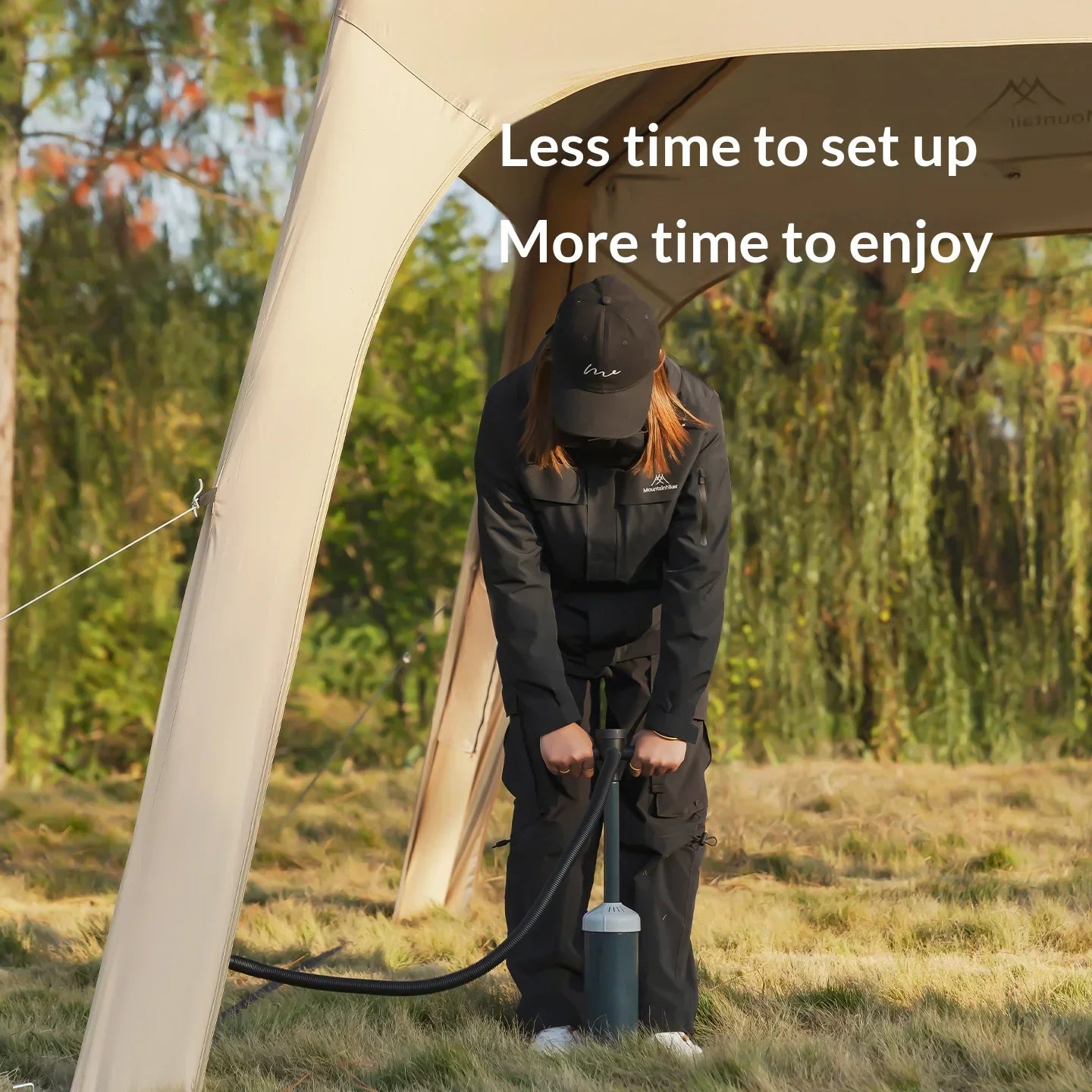 MOUNTAINHIKER Inflatable Camping Tent Easy To Set Up Suitable for All Seasons Accommodates 4-6 People Outdoor Dome Tent 2000+