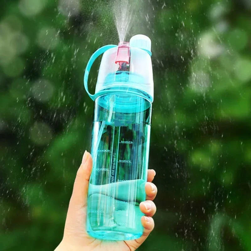 600ml Atomizing Spray Sports Water Bottle