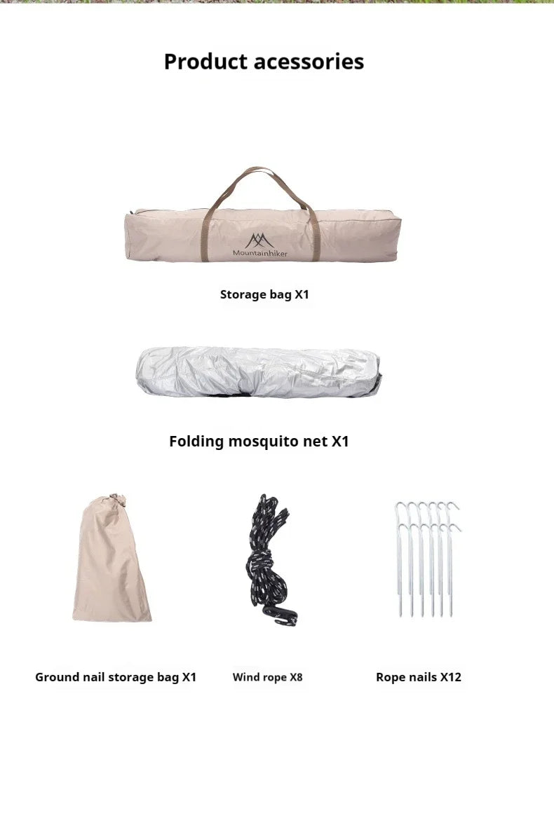 Pop-Up Mosquito Net Awning Tent — Waterproof Beach Shelter