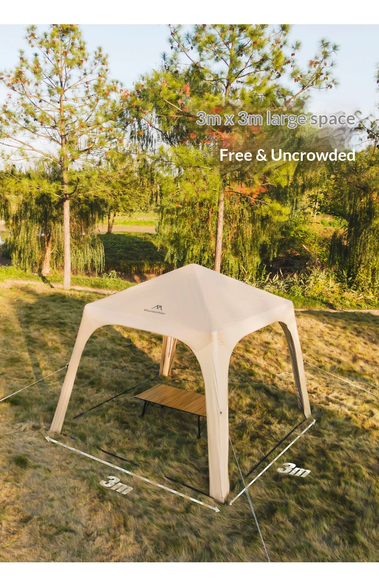 MOUNTAINHIKER Inflatable Camping Tent Easy To Set Up Suitable for All Seasons Accommodates 4-6 People Outdoor Dome Tent 2000+