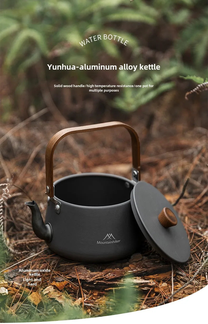 MOUNTAINHIKER Upgrade Camping Style Outdoor Travel Kettle Lightweight Portable Picnic Aluminum Alloy 1.1L Teapot Coffee Pot