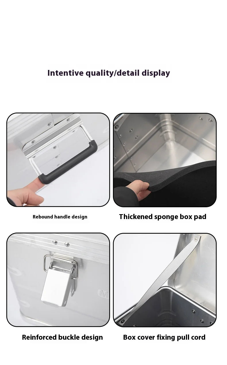 MOUNTAINHIKER 20L 30L 48L 50L 80L Outdoor Storage Box Camping Picnic Travel Aluminum Alloy Large Capacity Box Silver Storage Bag