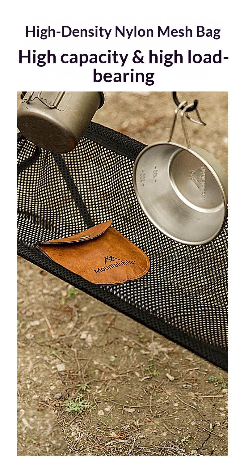 MOUNTAINHIKER Upgrade Aluminum Alloy Triangle Storage Hanger Folding Camping Hanging Rack Shelf BBQ Picnic Cookware Pot Pan