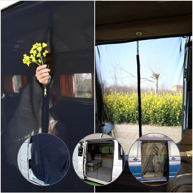 FOR VW T5 T6 Sliding Door Magnetic Insect Mosquito Shading Fly Screen Net for Camper Auto Vehicle Interior Accessories