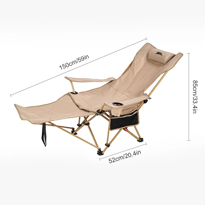 WESTTUNE 2-in-1 Reclining Camp Chair with Footrest