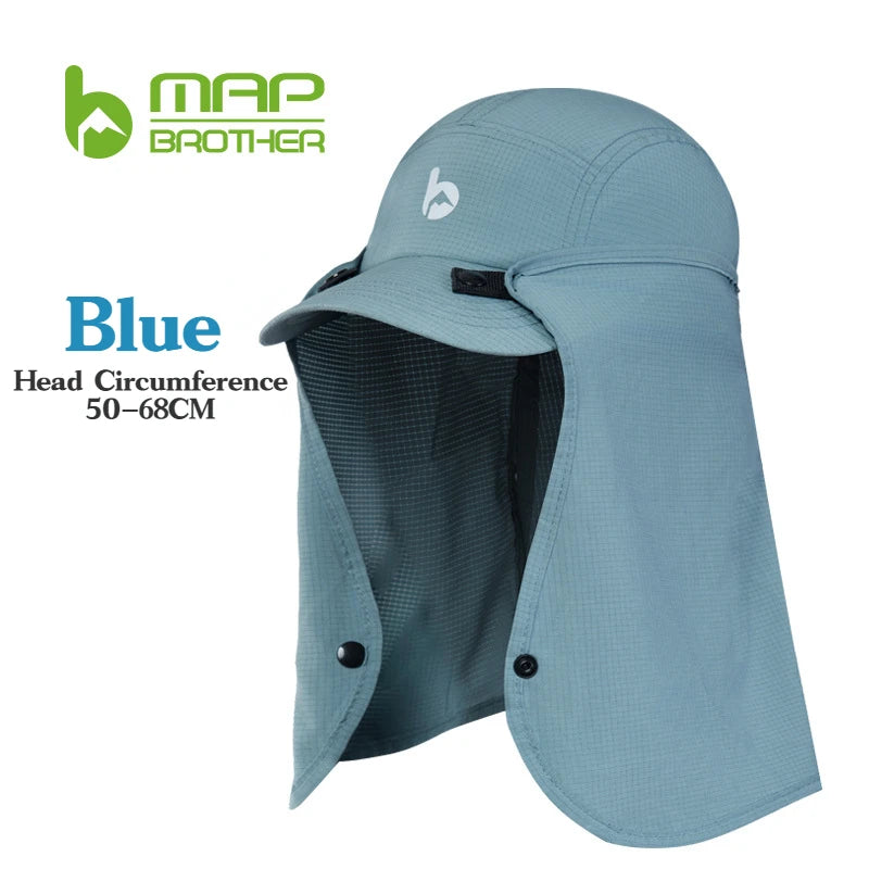 UPF 50 Sun Hat with Removable Neck Flap — Hiking & Fishing