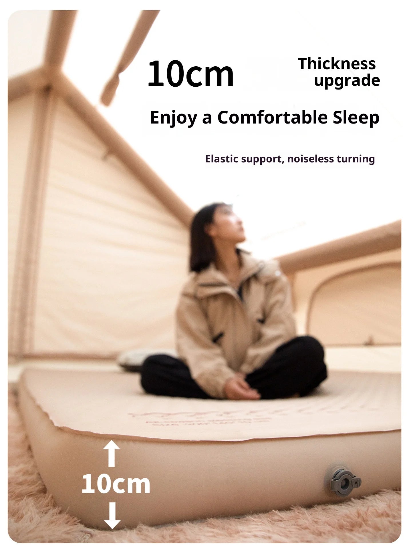 MOUNTAINHIKER 10cm Thick Self-Inflating Air Mattress Outdoor Sleeping Pad Available in 2 Sizes and 3 Colors