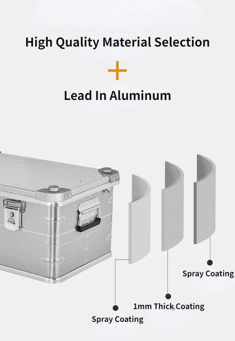 MOUNTAINHIKER 20L 30L 48L 50L 80L Outdoor Storage Box Camping Picnic Travel Aluminum Alloy Large Capacity Box Silver Storage Bag