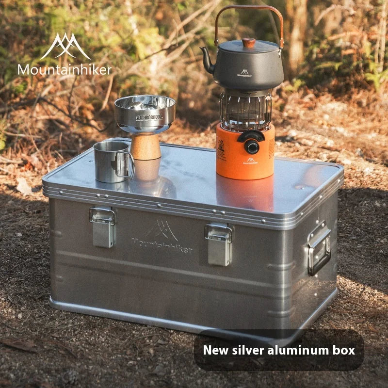 MOUNTAINHIKER 20L 30L 48L 50L 80L Outdoor Storage Box Camping Picnic Travel Aluminum Alloy Large Capacity Box Silver Storage Bag