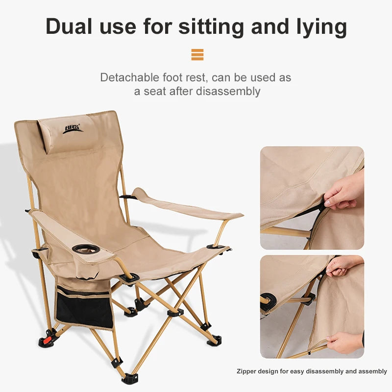 WESTTUNE 2-in-1 Reclining Camp Chair with Footrest