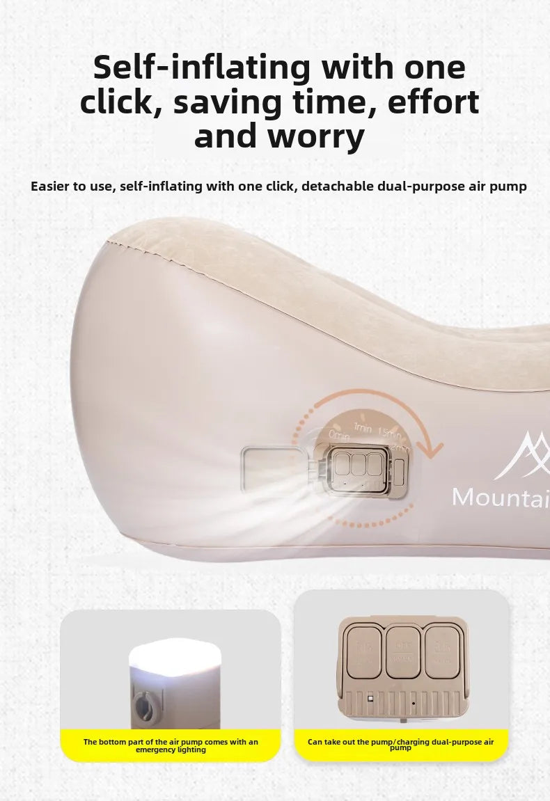 Self-Inflating Air Sofa Bed — Camping Mattress 180×75×58 cm