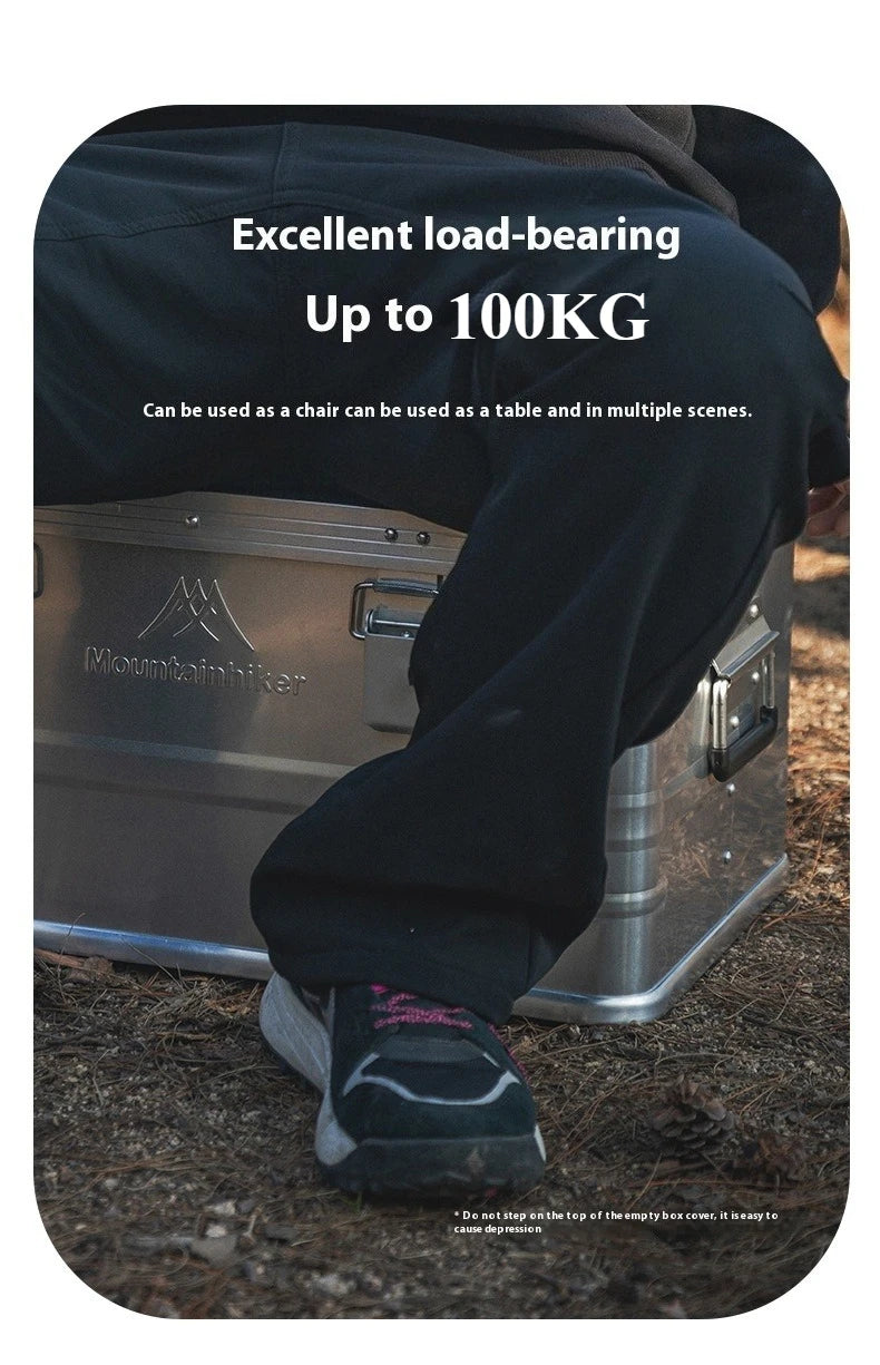 MOUNTAINHIKER 20L 30L 48L 50L 80L Outdoor Storage Box Camping Picnic Travel Aluminum Alloy Large Capacity Box Silver Storage Bag
