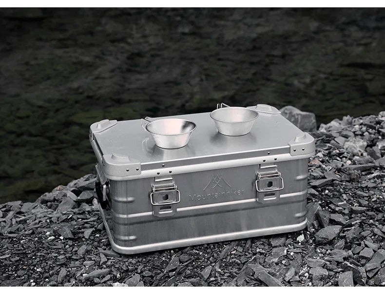 MOUNTAINHIKER 20L 30L 48L 50L 80L Outdoor Storage Box Camping Picnic Travel Aluminum Alloy Large Capacity Box Silver Storage Bag