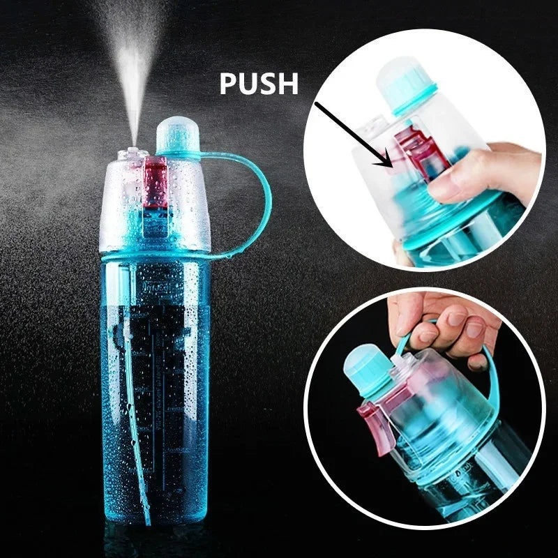 600ml Atomizing Spray Sports Water Bottle