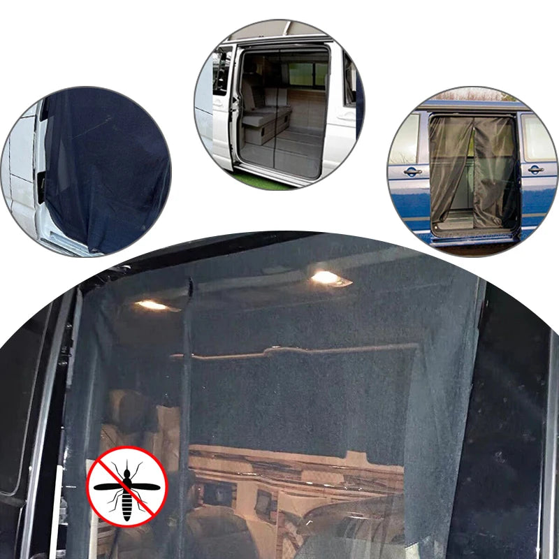 FOR VW T5 T6 Sliding Door Magnetic Insect Mosquito Shading Fly Screen Net for Camper Auto Vehicle Interior Accessories