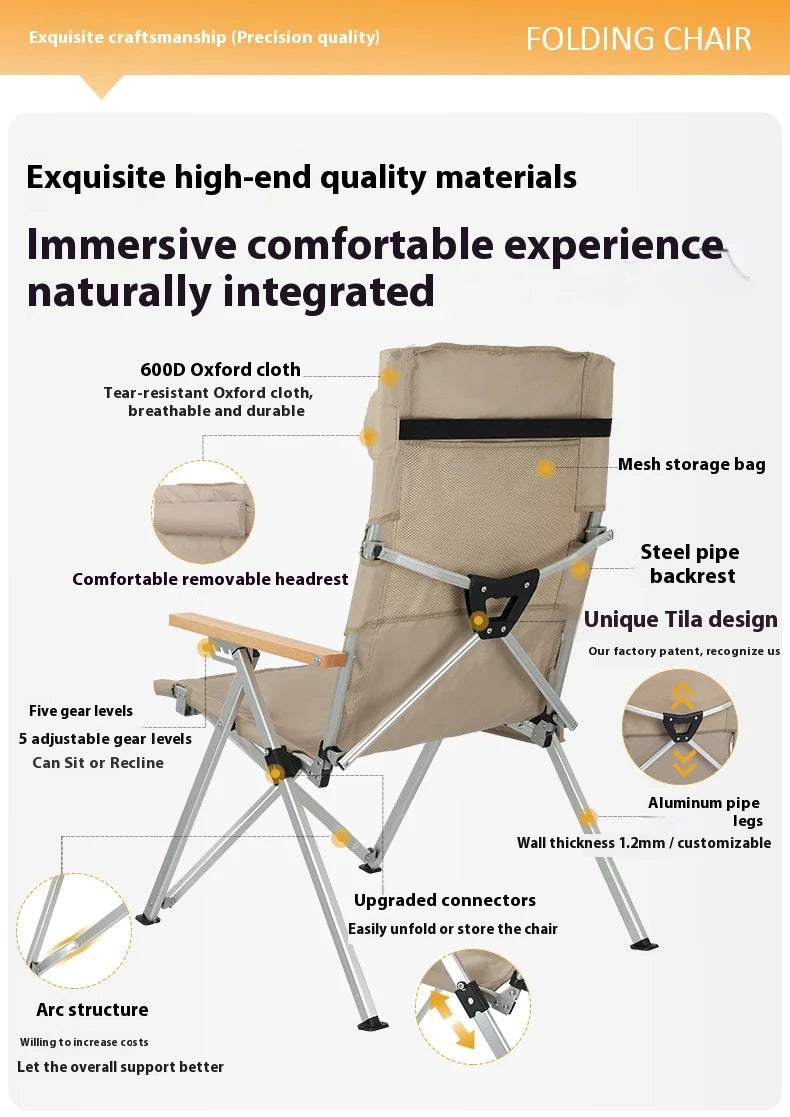 Lohascamping 5-Position Reclining Aluminum Camp Chair