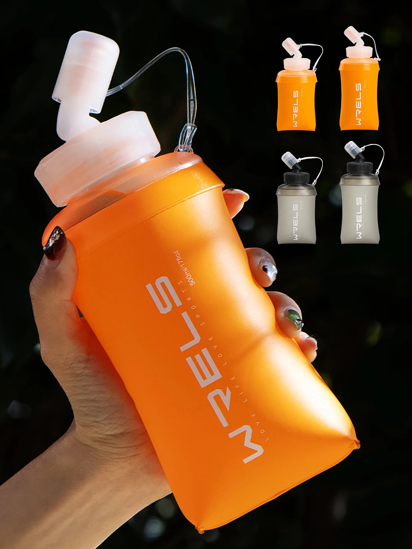WRELS Foldable Soft Flask 350ml / 500ml — BPA-Free Running Bottle
