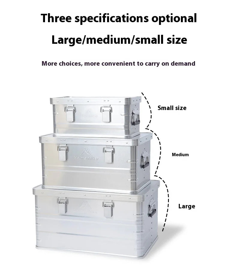 MOUNTAINHIKER 20L 30L 48L 50L 80L Outdoor Storage Box Camping Picnic Travel Aluminum Alloy Large Capacity Box Silver Storage Bag