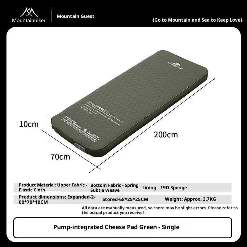MOUNTAINHIKER 10cm Thick Self-Inflating Air Mattress Outdoor Sleeping Pad Available in 2 Sizes and 3 Colors