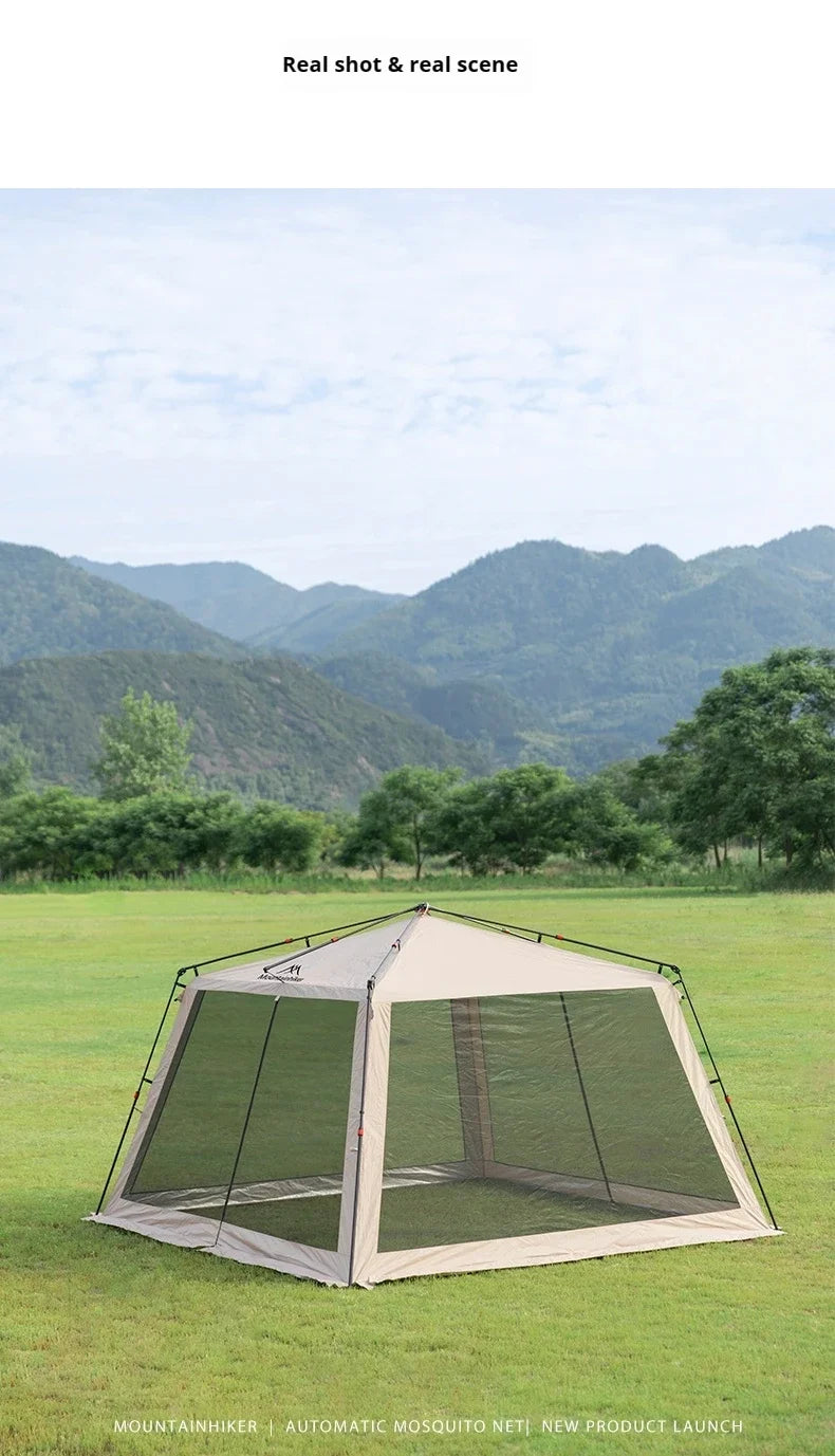 Pop-Up Mosquito Net Awning Tent — Waterproof Beach Shelter