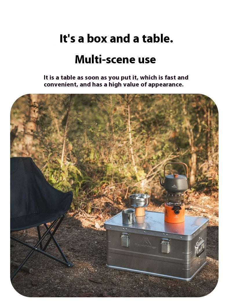 MOUNTAINHIKER 20L 30L 48L 50L 80L Outdoor Storage Box Camping Picnic Travel Aluminum Alloy Large Capacity Box Silver Storage Bag
