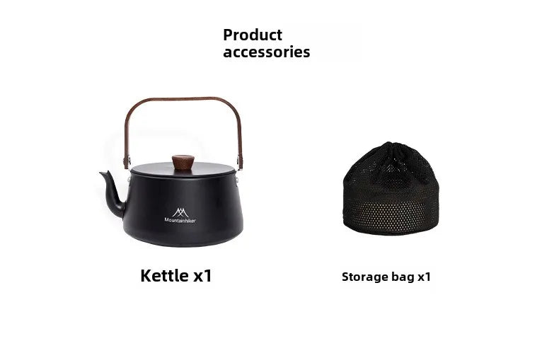 MOUNTAINHIKER Upgrade Camping Style Outdoor Travel Kettle Lightweight Portable Picnic Aluminum Alloy 1.1L Teapot Coffee Pot