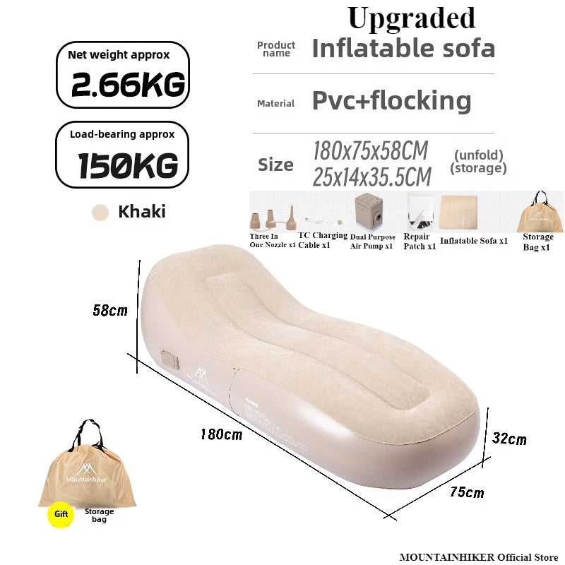 Self-Inflating Air Sofa Bed — Camping Mattress 180×75×58 cm