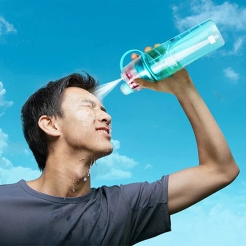600ml Atomizing Spray Sports Water Bottle