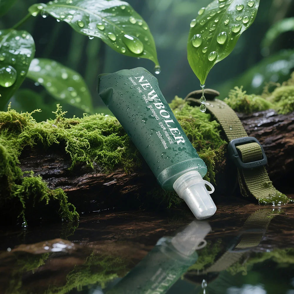 NEWBOLER 150/250/300/500ml Water Bottle TPU Folding Soft Flask Outdoor Sport Running Camping Hiking Travel Portable Water Bottle