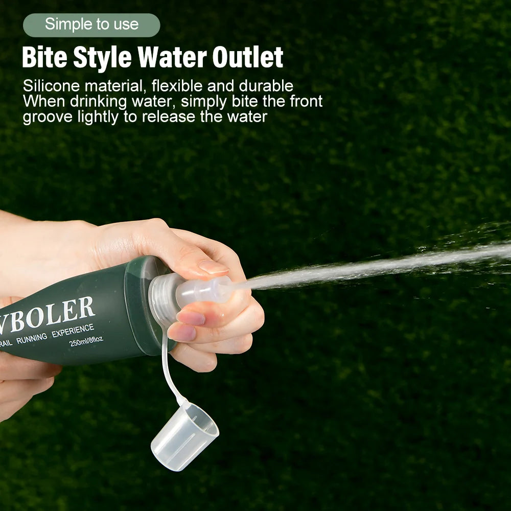 NEWBOLER 150/250/300/500ml Water Bottle TPU Folding Soft Flask Outdoor Sport Running Camping Hiking Travel Portable Water Bottle