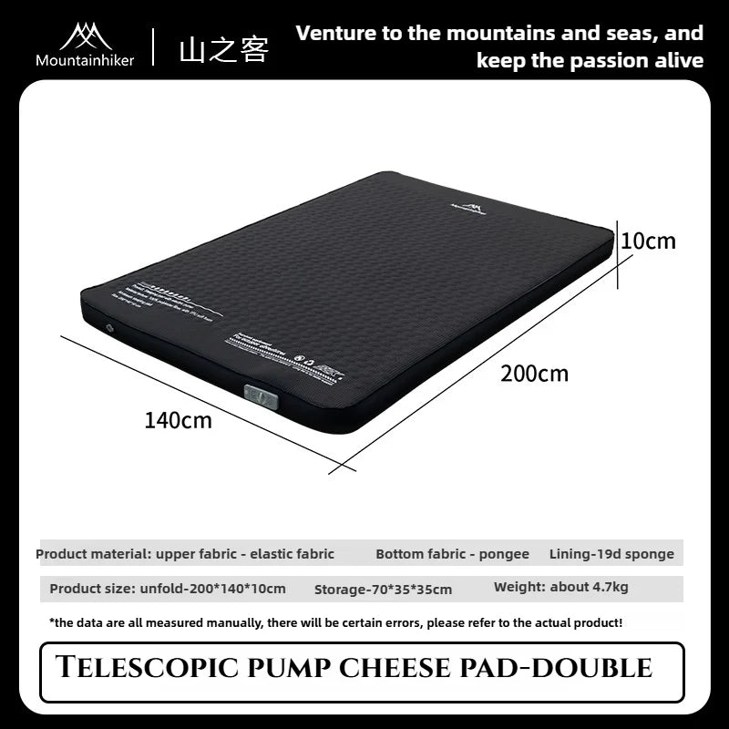 MOUNTAINHIKER 10cm Thick Self-Inflating Air Mattress Outdoor Sleeping Pad Available in 2 Sizes and 3 Colors