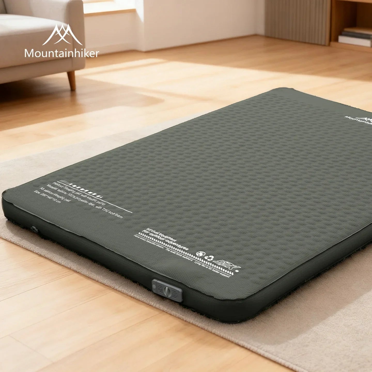 MOUNTAINHIKER 10cm Thick Self-Inflating Air Mattress Outdoor Sleeping Pad Available in 2 Sizes and 3 Colors