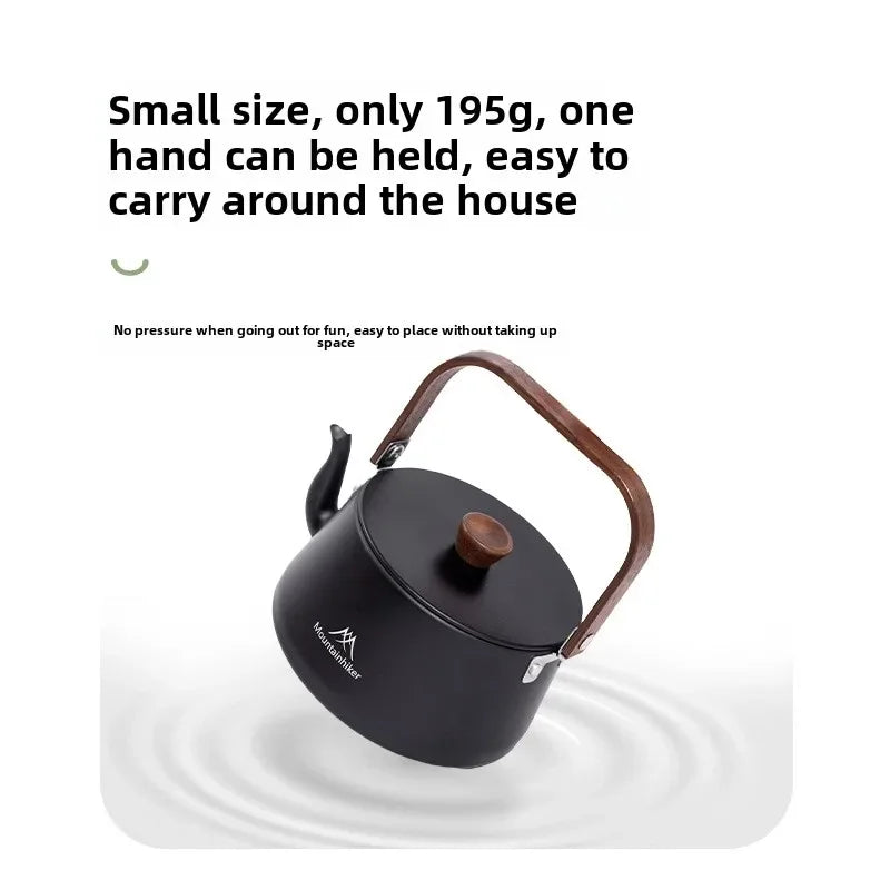 MOUNTAINHIKER Upgrade Camping Style Outdoor Travel Kettle Lightweight Portable Picnic Aluminum Alloy 1.1L Teapot Coffee Pot