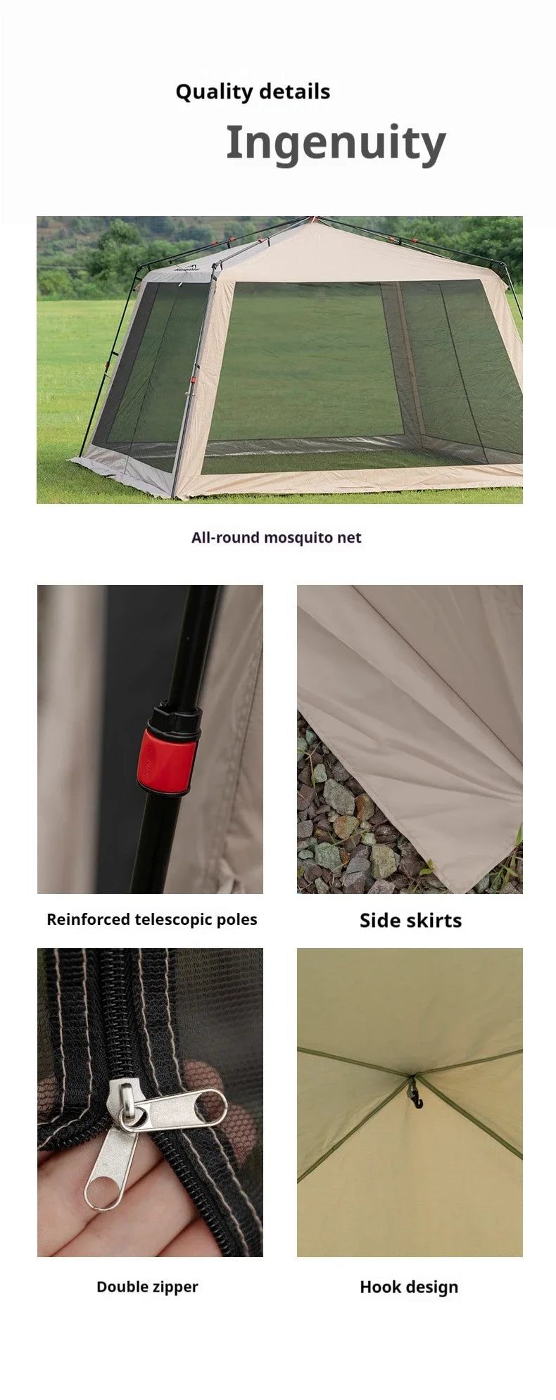 Pop-Up Mosquito Net Awning Tent — Waterproof Beach Shelter