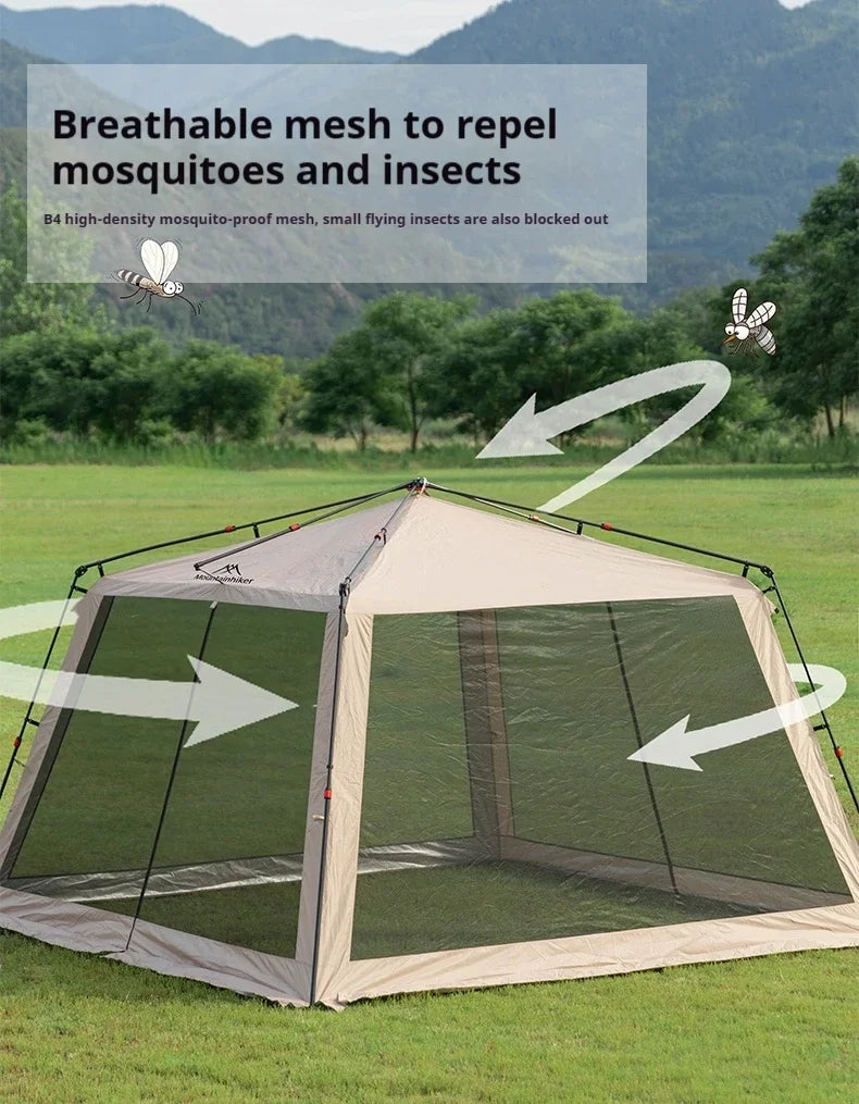 Pop-Up Mosquito Net Awning Tent — Waterproof Beach Shelter