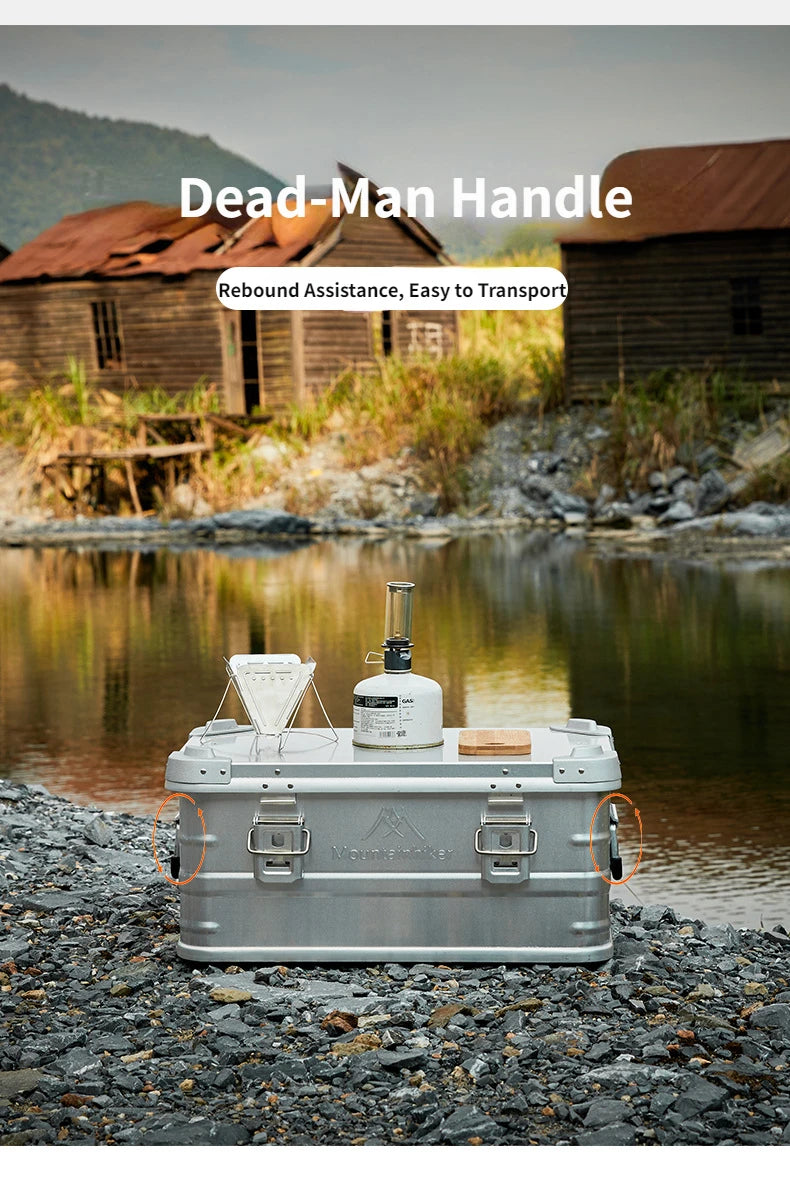 MOUNTAINHIKER 20L 30L 48L 50L 80L Outdoor Storage Box Camping Picnic Travel Aluminum Alloy Large Capacity Box Silver Storage Bag