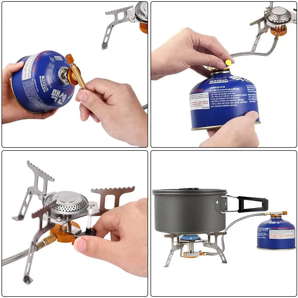 High-Power Camping Gas Burner — Outdoor BBQ Cooker