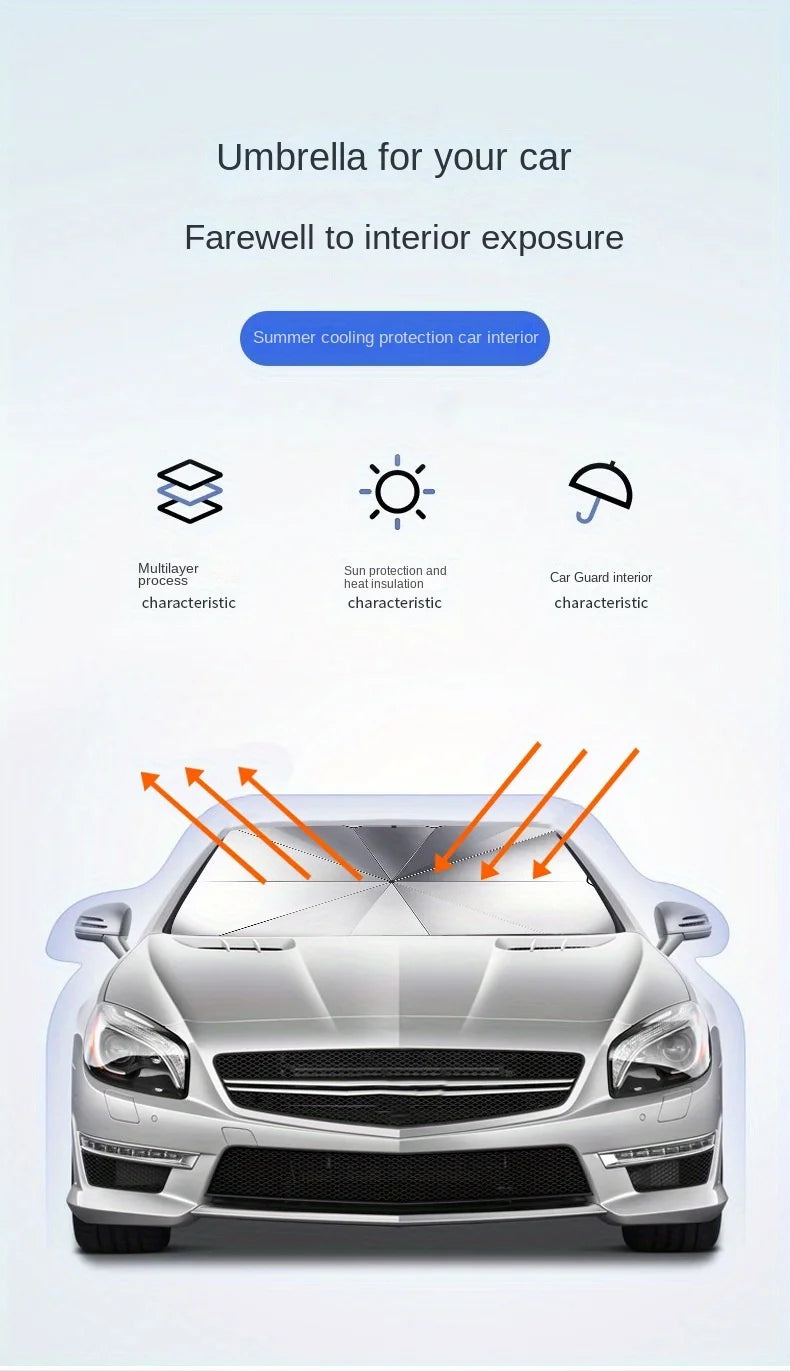 Car parasol inside the front windshield sunscreen sunshade artifact car sunscreen insulation sunshade portable storage