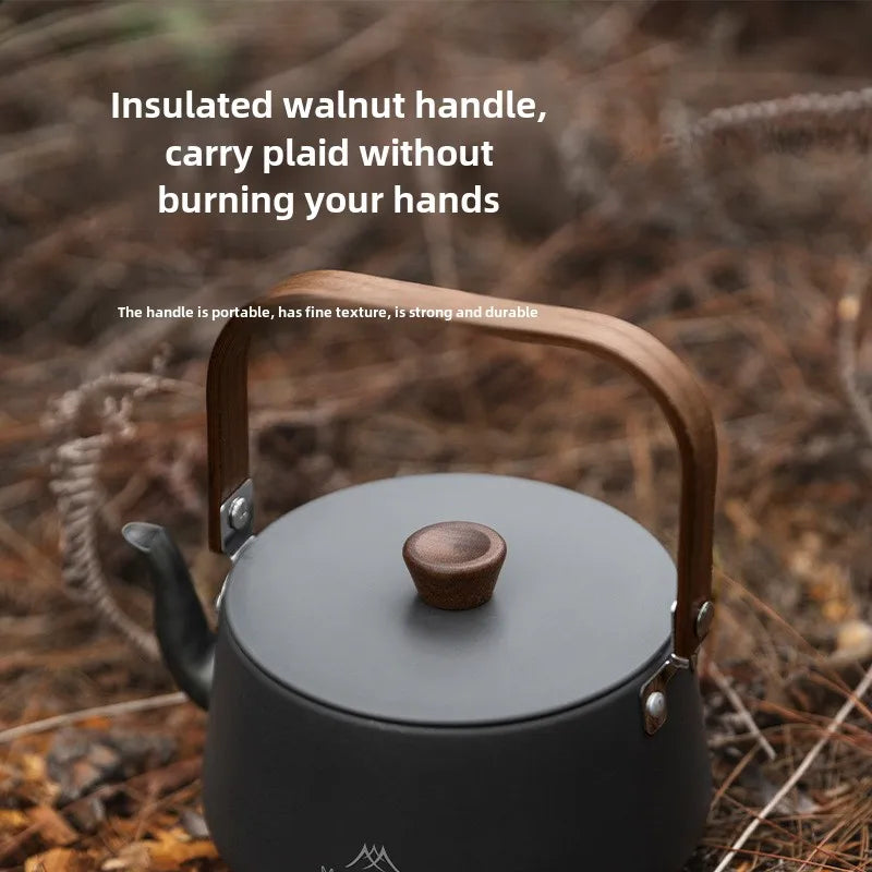 MOUNTAINHIKER Upgrade Camping Style Outdoor Travel Kettle Lightweight Portable Picnic Aluminum Alloy 1.1L Teapot Coffee Pot