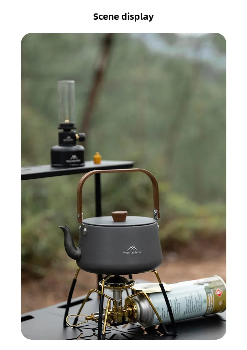 MOUNTAINHIKER Upgrade Camping Style Outdoor Travel Kettle Lightweight Portable Picnic Aluminum Alloy 1.1L Teapot Coffee Pot