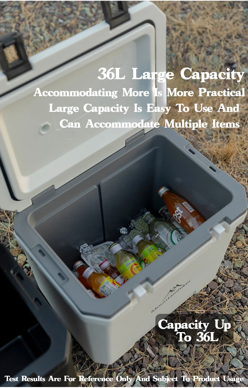 MOUNTAINHIKER 36L Outdoor Refrigerator with Trolley Wheels Incubator Portable Warm Box BBQ Car Pulley Warm Box Refrigerator Box